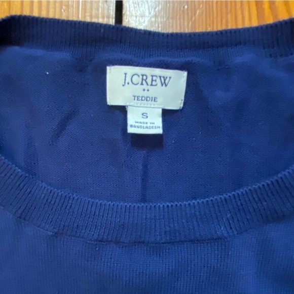 J. Crew Women’s Teddie Sweater Size S Navy Green Stripes Long Sleeve Lightweight - Picture 6 of 8